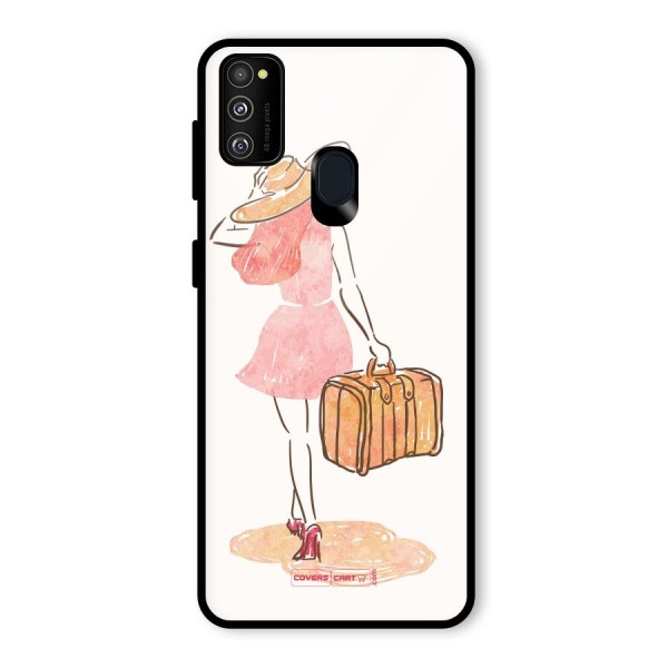 Travel Girl Glass Back Case for Galaxy M21