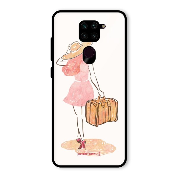 Travel Girl Glass Back Case for Redmi Note 9