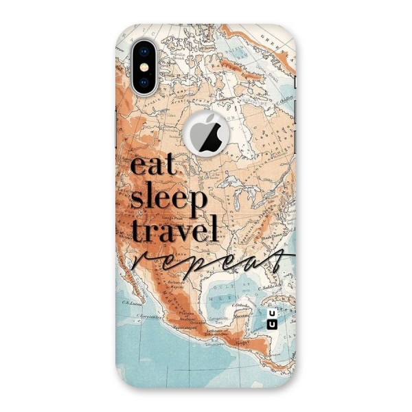 Travel Repeat Back Case for iPhone XS Logo Cut