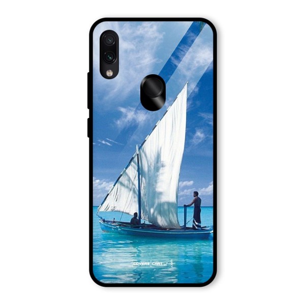 Travel Ship Glass Back Case for Redmi Note 7 Pro