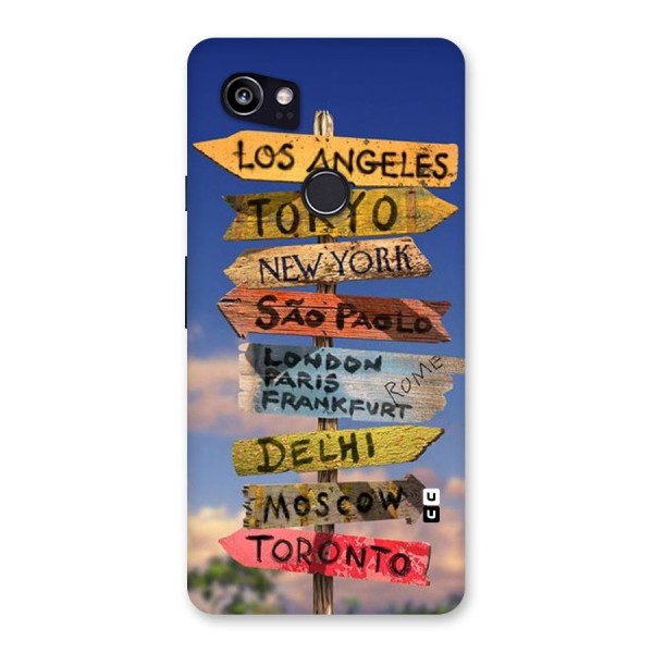 Travel Signs Back Case for Google Pixel 2 XL