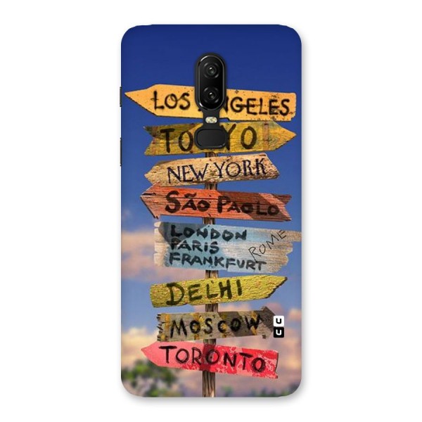 Travel Signs Back Case for OnePlus 6
