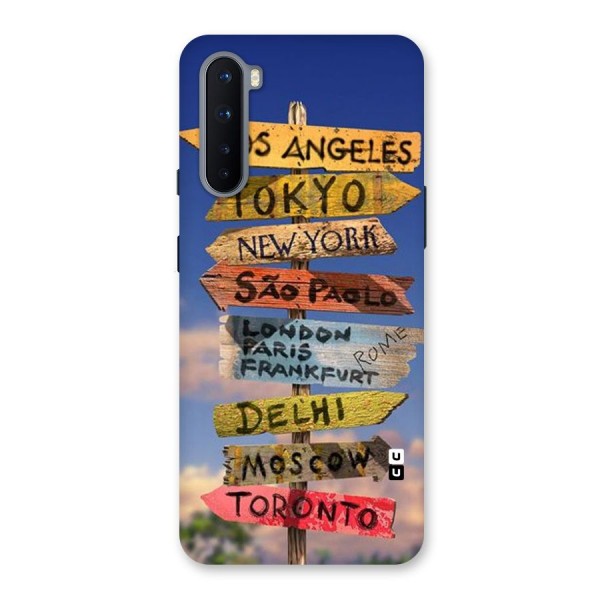 Travel Signs Back Case for OnePlus Nord