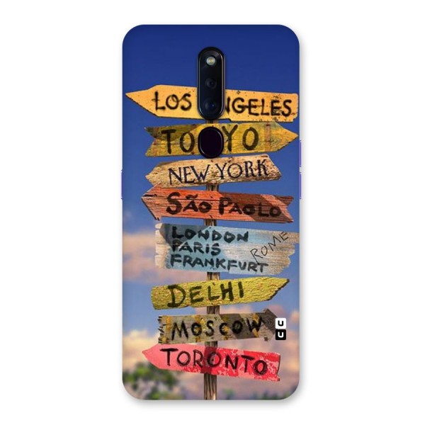 Travel Signs Back Case for Oppo F11 Pro