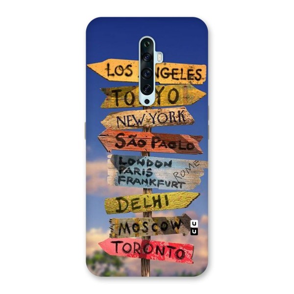 Travel Signs Back Case for Oppo Reno2 Z