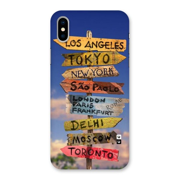Travel Signs Back Case for iPhone XS