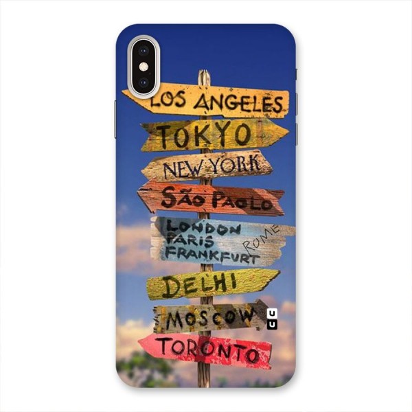 Travel Signs Back Case for iPhone XS Max