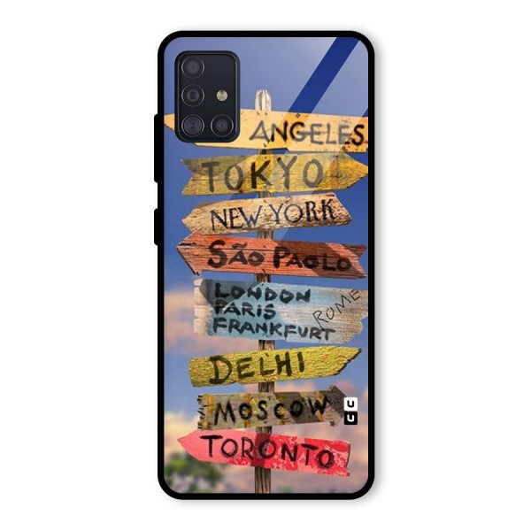 Travel Signs Glass Back Case for Galaxy A51