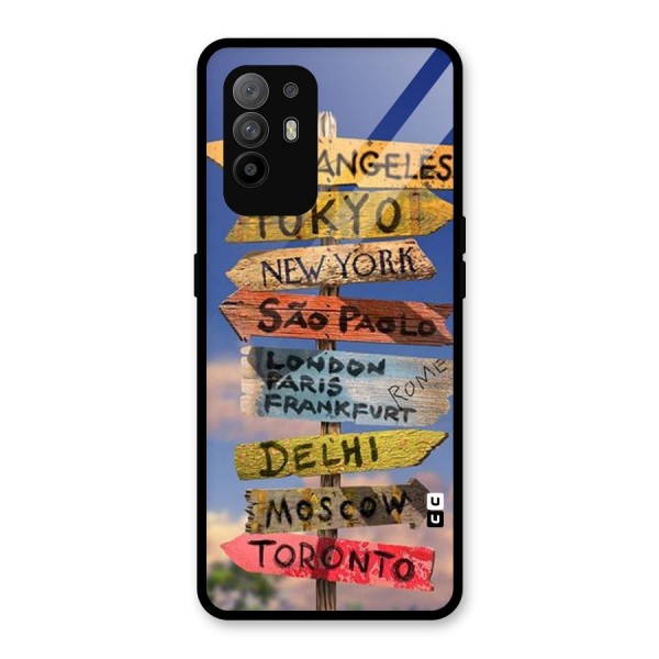 Travel Signs Glass Back Case for Oppo F19 Pro Plus 5G