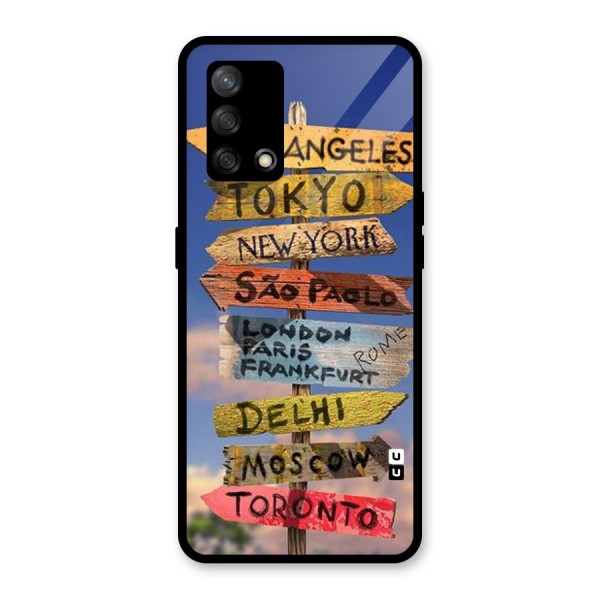 Travel Signs Glass Back Case for Oppo F19s