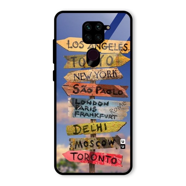 Travel Signs Glass Back Case for Redmi Note 9
