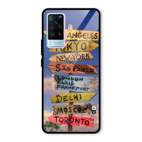 Travel Signs Glass Back Case for Vivo X60