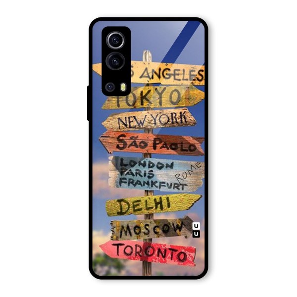 Travel Signs Glass Back Case for Vivo iQOO Z3