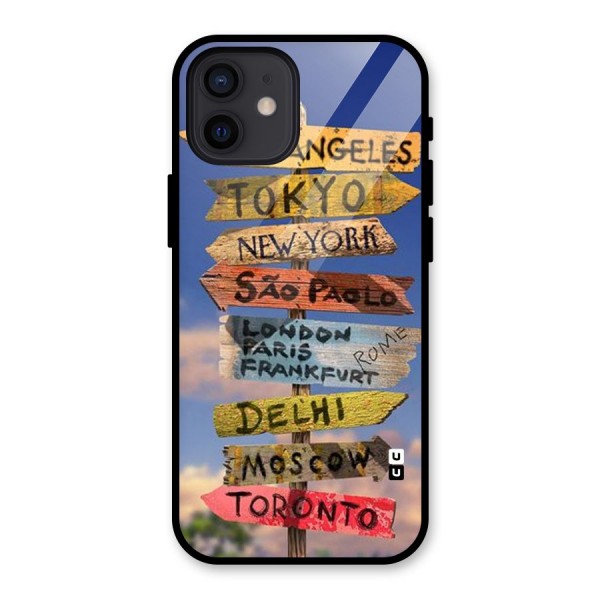 Travel Signs Glass Back Case for iPhone 12