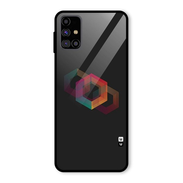 Tri-hexa Colours Glass Back Case for Galaxy M31s