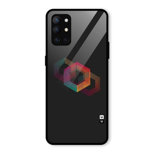 Tri-hexa Colours Glass Back Case for OnePlus 9R