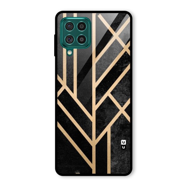 Tri Lines Gold Glass Back Case for Galaxy F62