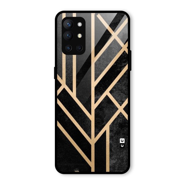 Tri Lines Gold Glass Back Case for OnePlus 9R