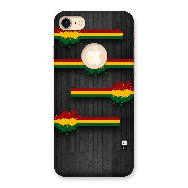 Tricolor Splash Design Back Case for iPhone 7 Logo Cut