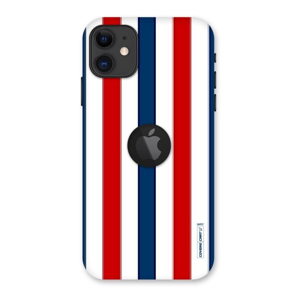 Tricolor Stripes Back Case for iPhone 11 Logo Cut