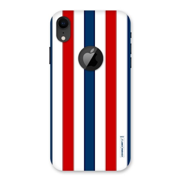 Tricolor Stripes Back Case for iPhone XR Logo Cut