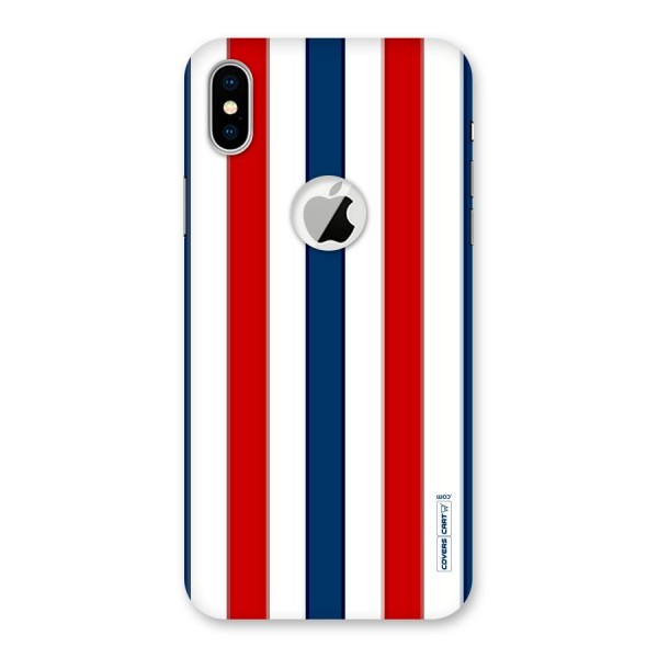 Tricolor Stripes Back Case for iPhone X Logo Cut