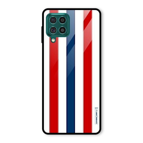 Tricolor Stripes Glass Back Case for Galaxy F62