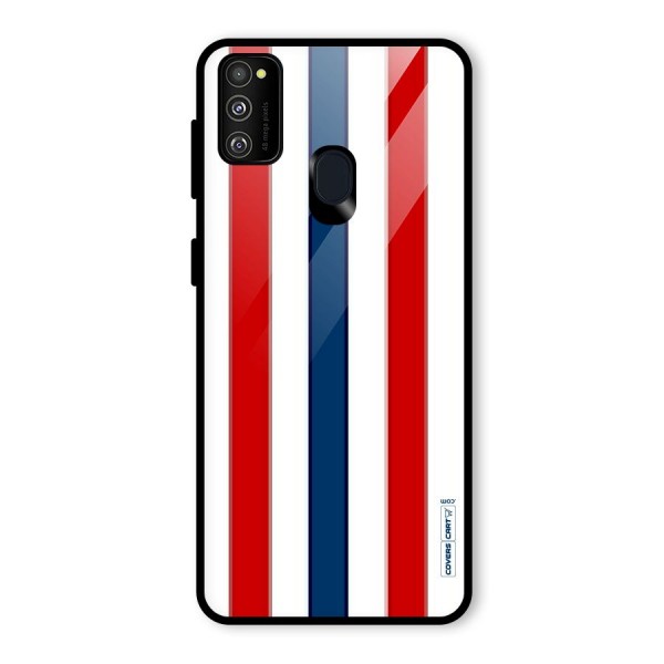 Tricolor Stripes Glass Back Case for Galaxy M30s