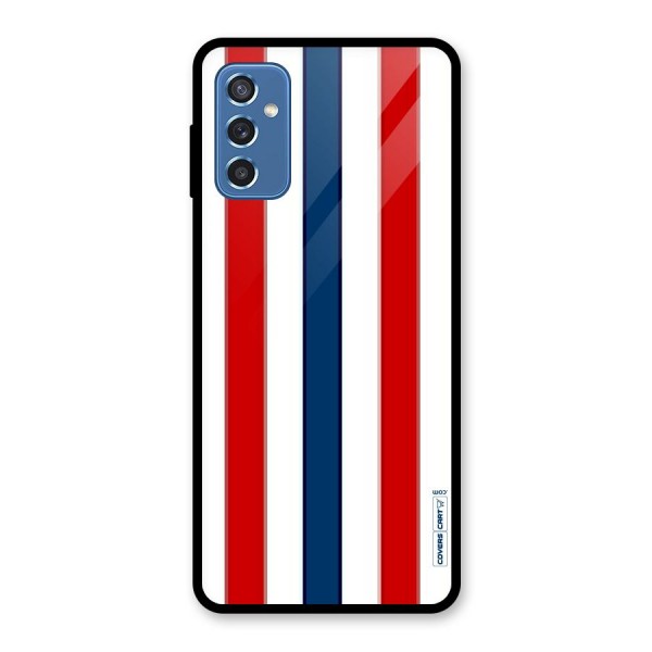 Tricolor Stripes Glass Back Case for Galaxy M52 5G