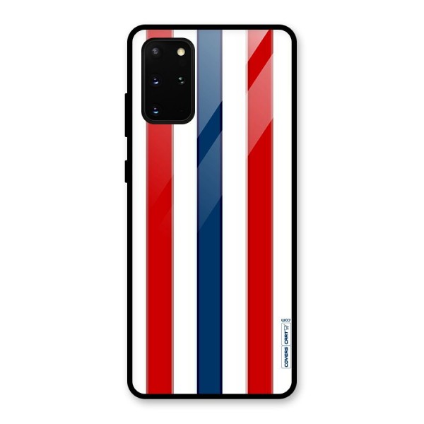 Tricolor Stripes Glass Back Case for Galaxy S20 Plus