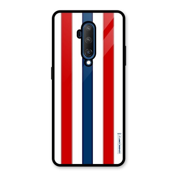 Tricolor Stripes Glass Back Case for OnePlus 7T Pro