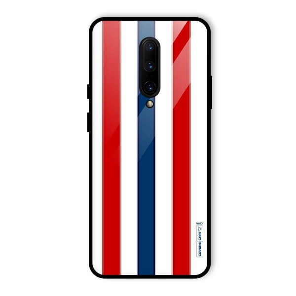 Tricolor Stripes Glass Back Case for OnePlus 7 Pro