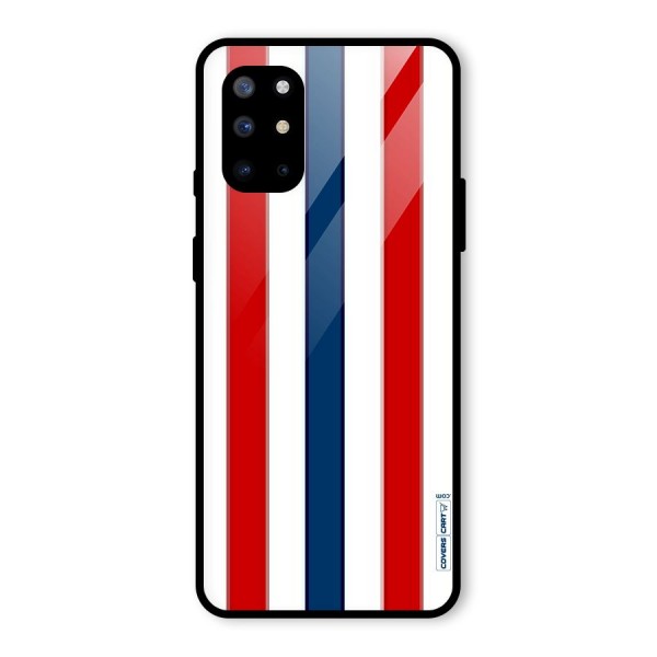 Tricolor Stripes Glass Back Case for OnePlus 8T
