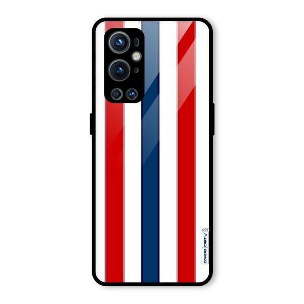Tricolor Stripes Glass Back Case for OnePlus 9 Pro