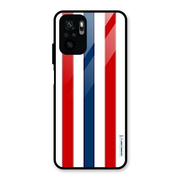 Tricolor Stripes Glass Back Case for Redmi Note 10S