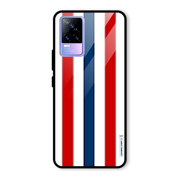 Tricolor Stripes Glass Back Case for Vivo Y73