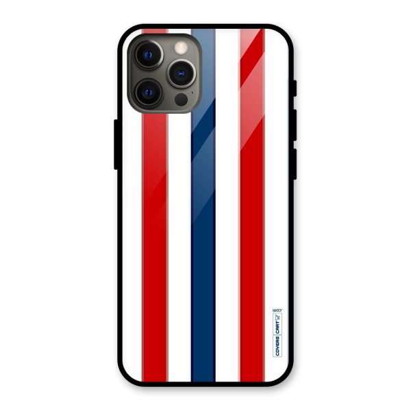 Tricolor Stripes Glass Back Case for iPhone 12 Pro Max