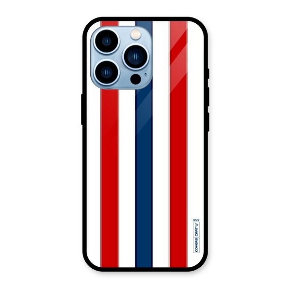 Tricolor Stripes Glass Back Case for iPhone 13 Pro
