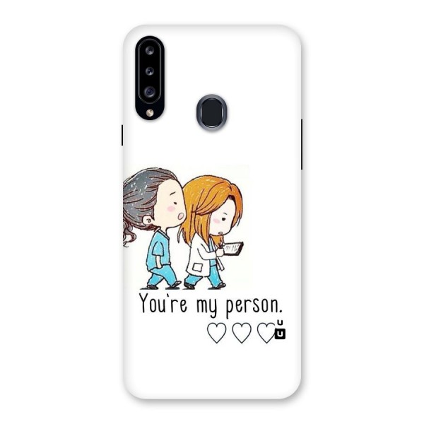 Two Friends In Coat Back Case for Samsung Galaxy A20s