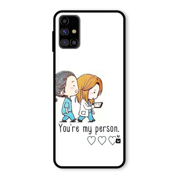 Two Friends In Coat Glass Back Case for Galaxy M31s