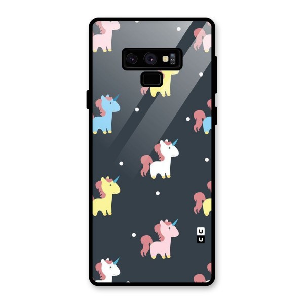 Unicorn Pattern Glass Back Case for Galaxy Note 9