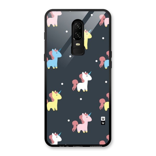 Unicorn Pattern Glass Back Case for OnePlus 6