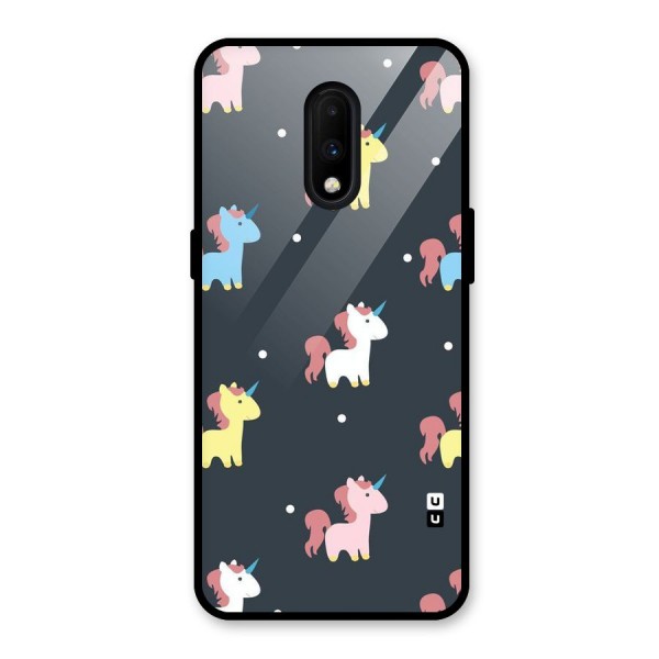 Unicorn Pattern Glass Back Case for OnePlus 7