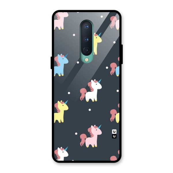 Unicorn Pattern Glass Back Case for OnePlus 8