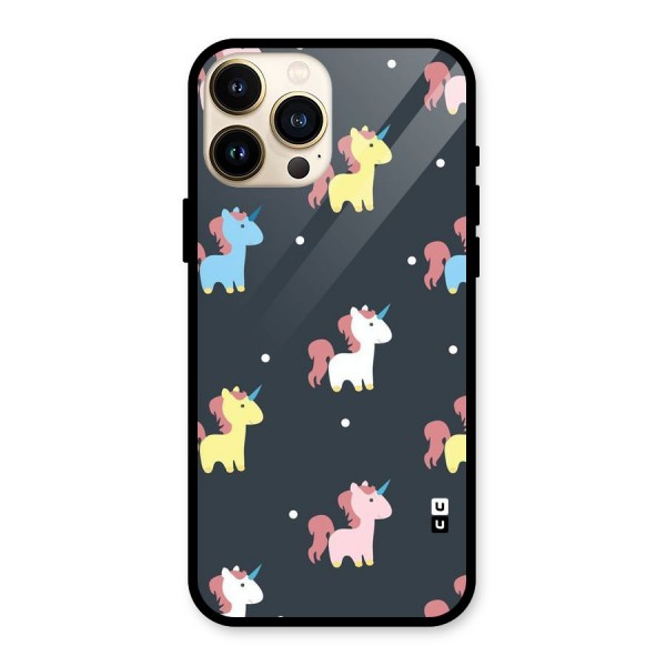 Unicorn Pattern Glass Back Case for iPhone 13 Pro Max