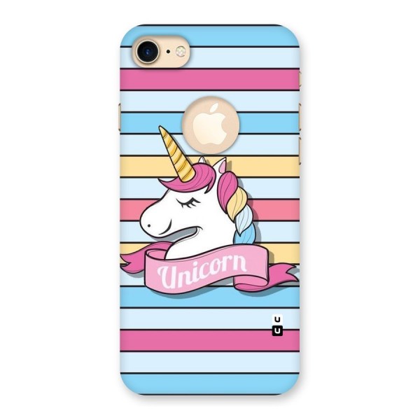 Unicorn Stripes Back Case for iPhone 7 Logo Cut