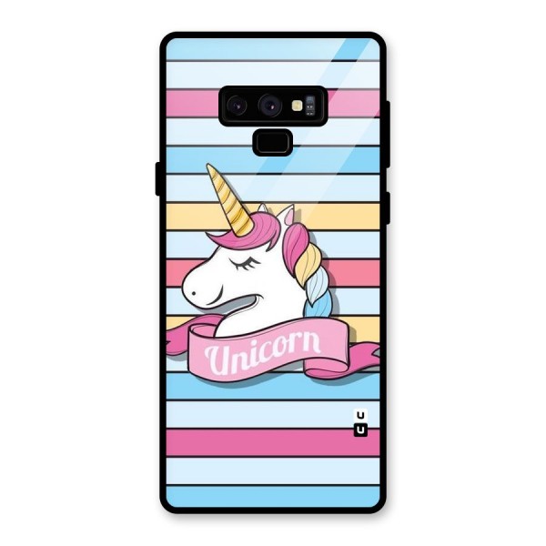 Unicorn Stripes Glass Back Case for Galaxy Note 9
