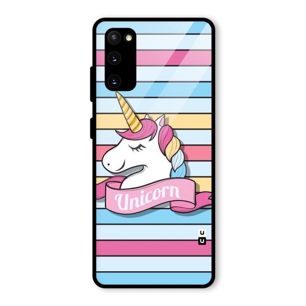 Unicorn Stripes Glass Back Case for Galaxy S20 FE