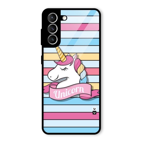 Unicorn Stripes Glass Back Case for Galaxy S21 5G