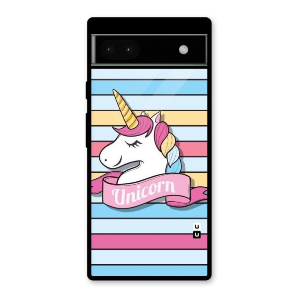 Unicorn Stripes Glass Back Case for Google Pixel 6a